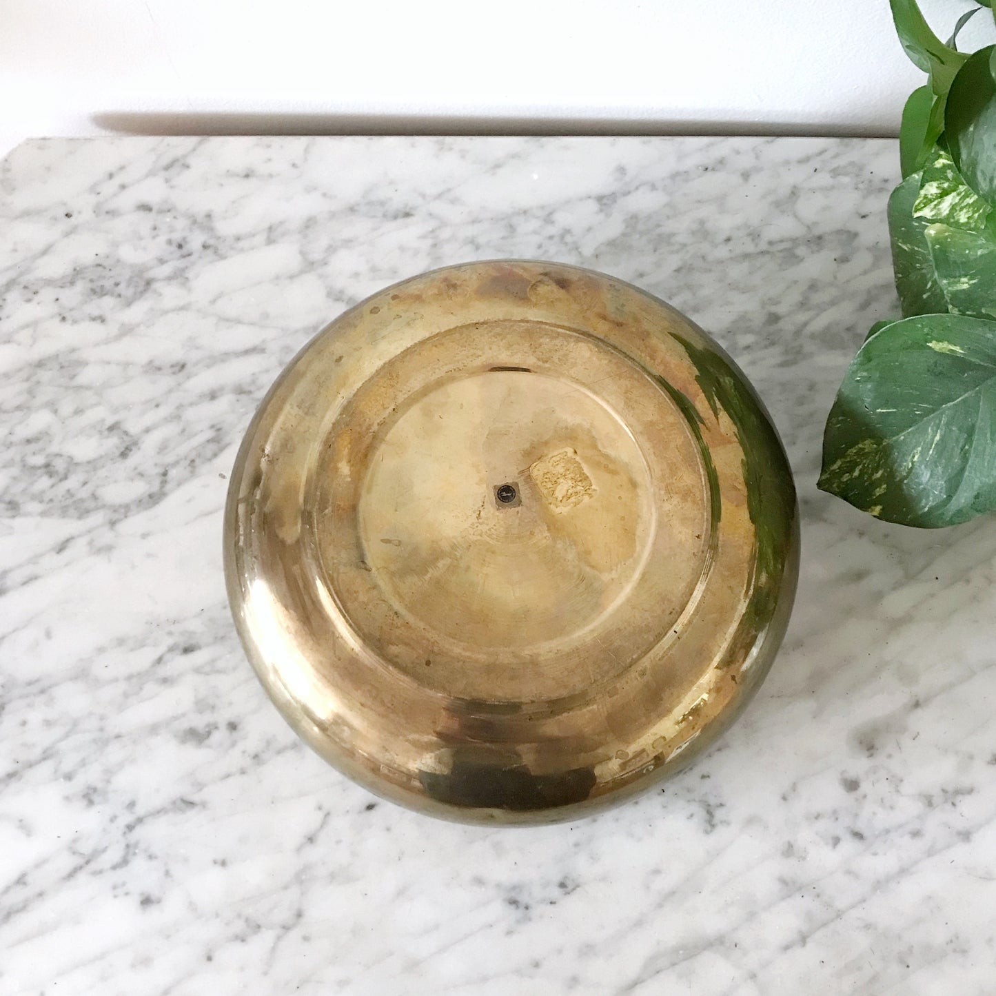 Large Vintage Brass Succulent Planter