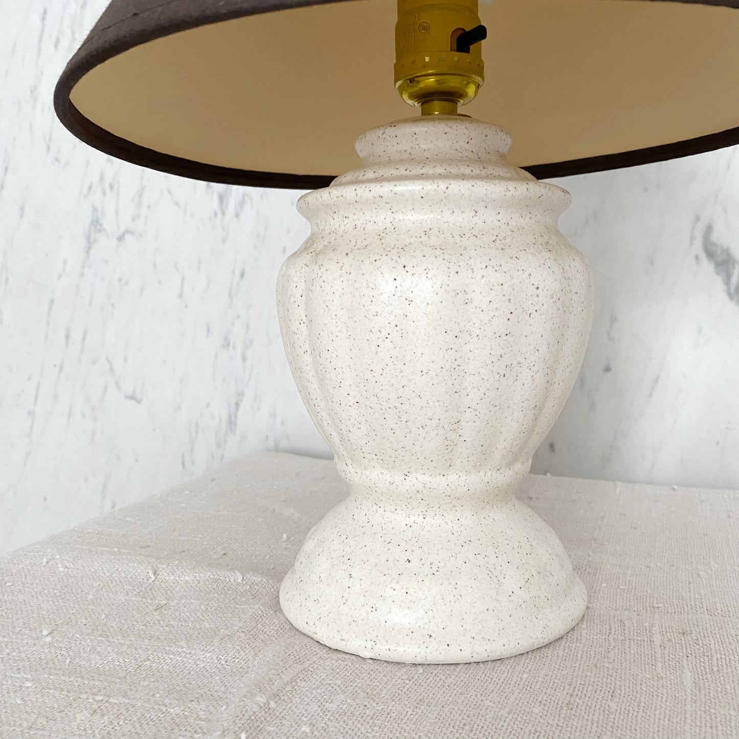 Vintage Ceramic Lamp with Black Shade