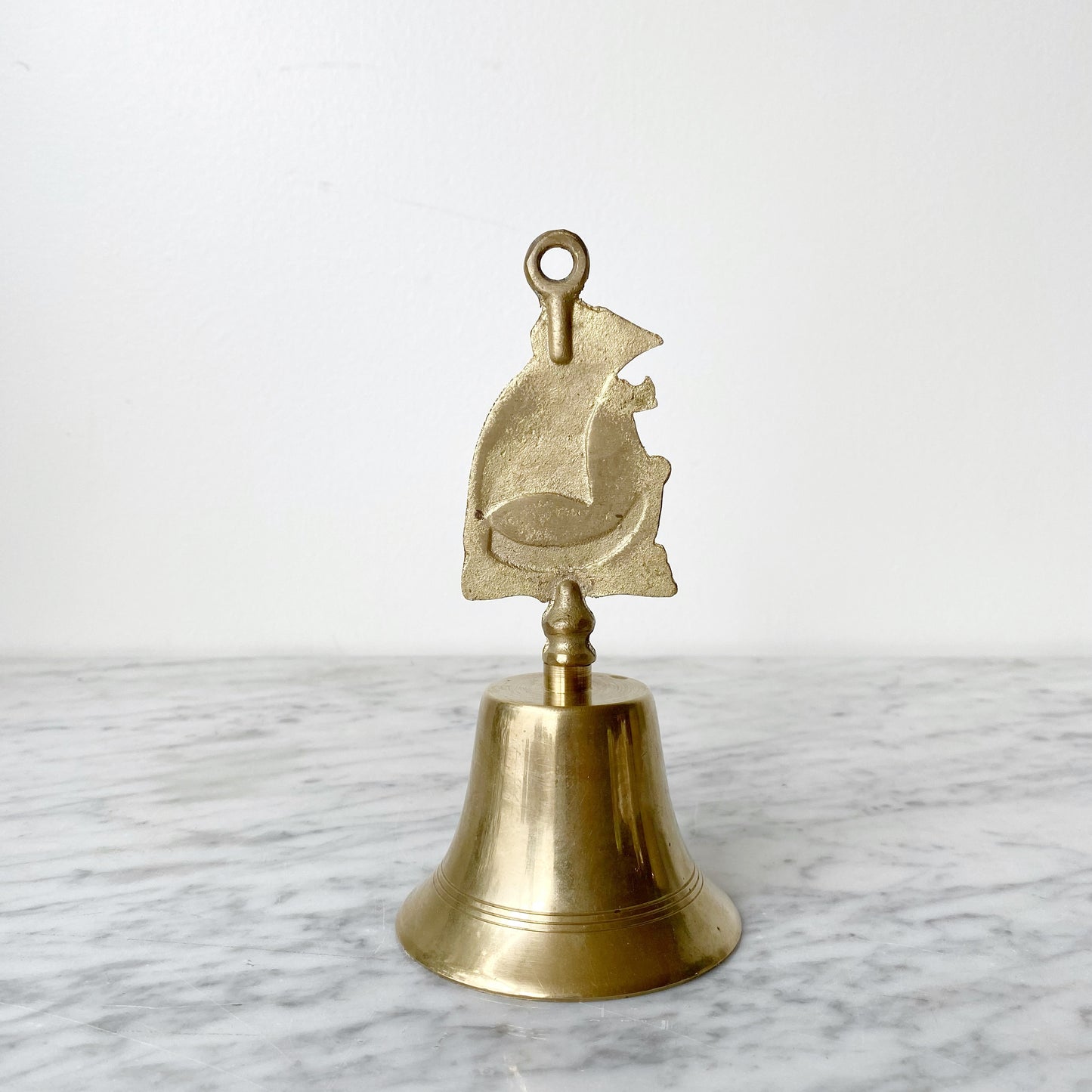 Large Vintage Brass Sailboat Bell