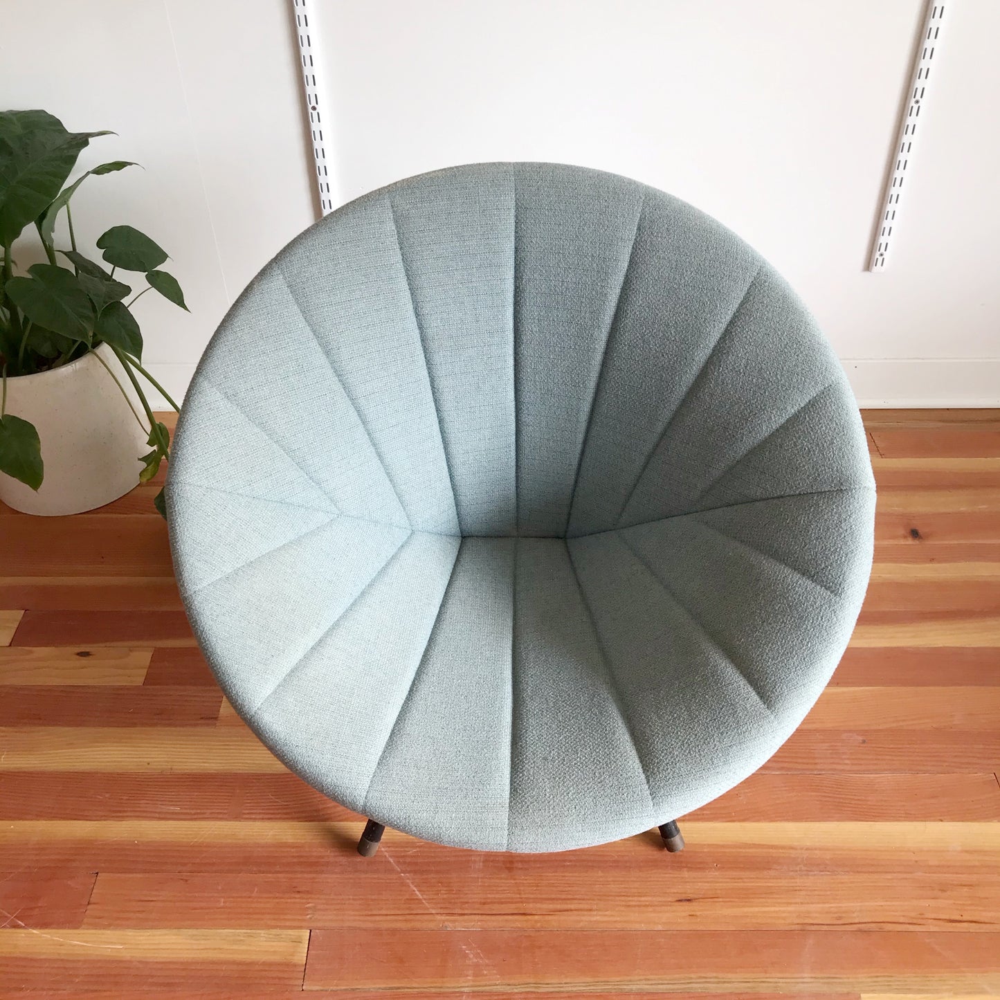 1950's Vintage Upholstered Swivel Hoop Chair