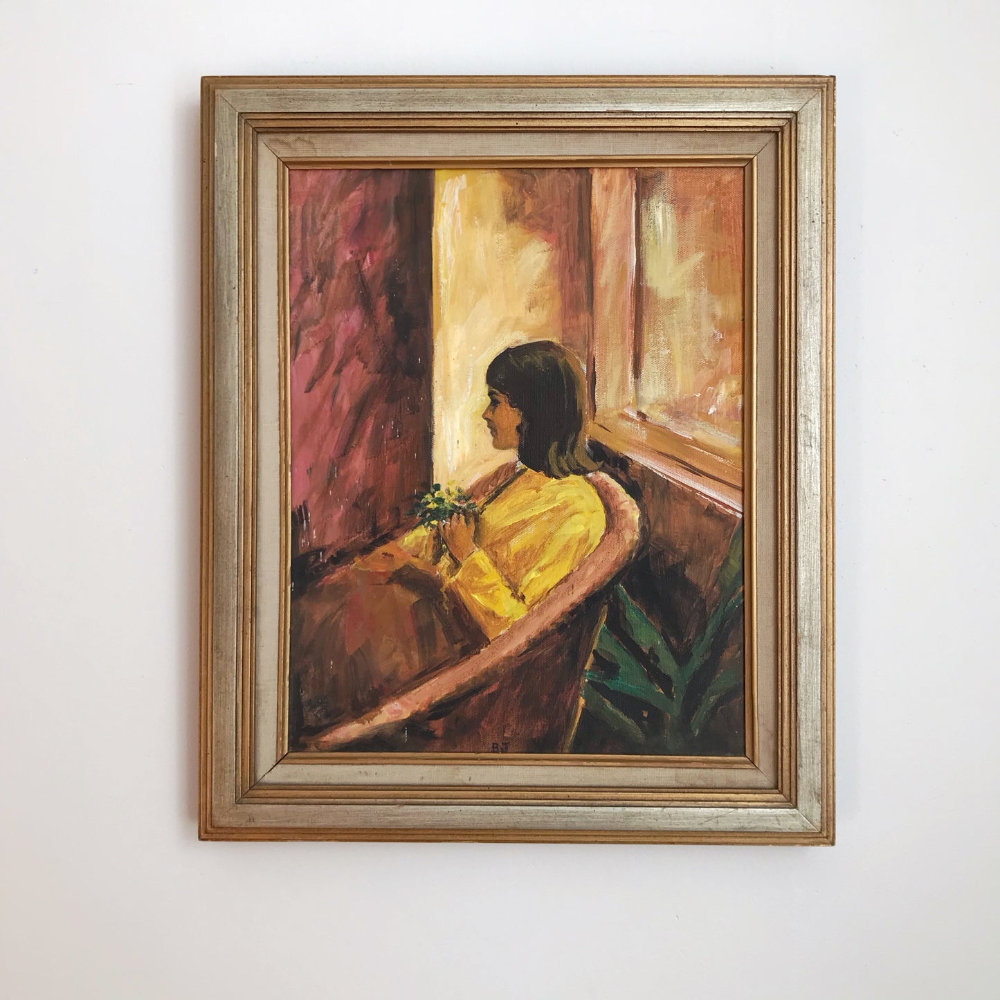 Original Portrait Painting of Woman in Yellow (14 x 17)