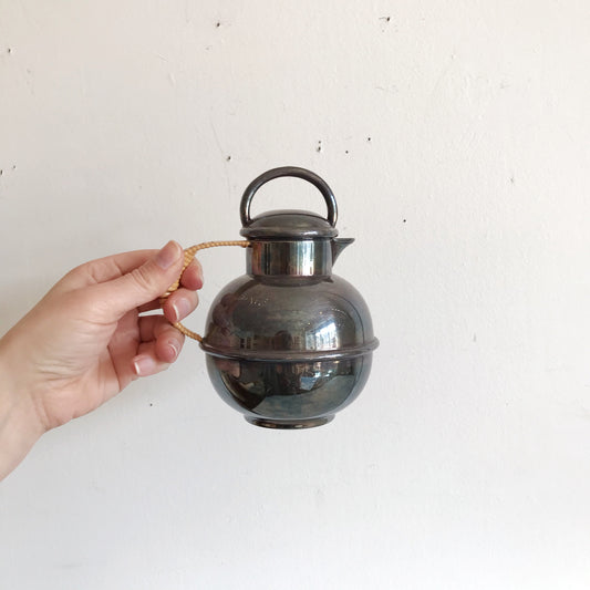 Vintage Silver Teapot with Wrapped Handle
