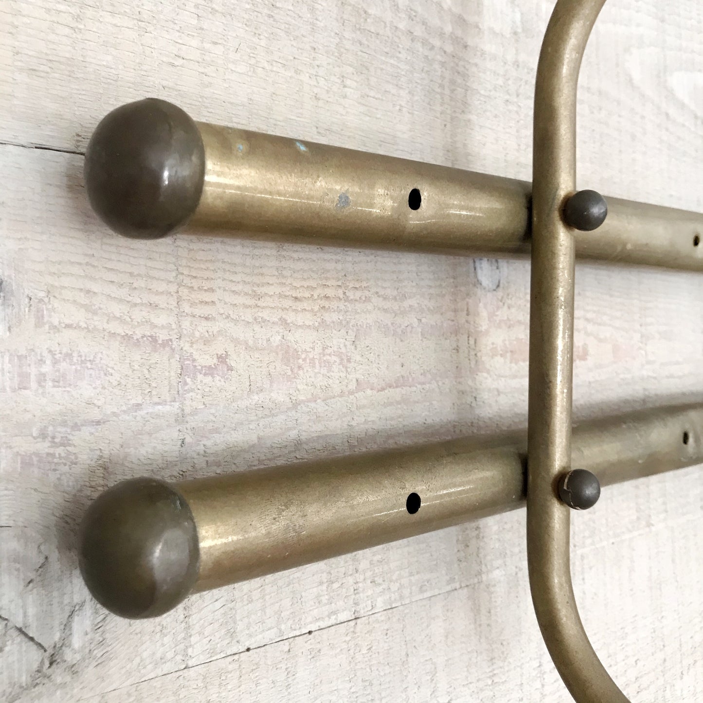 Antique Brass Wall Mounted Coat Rack, 36"