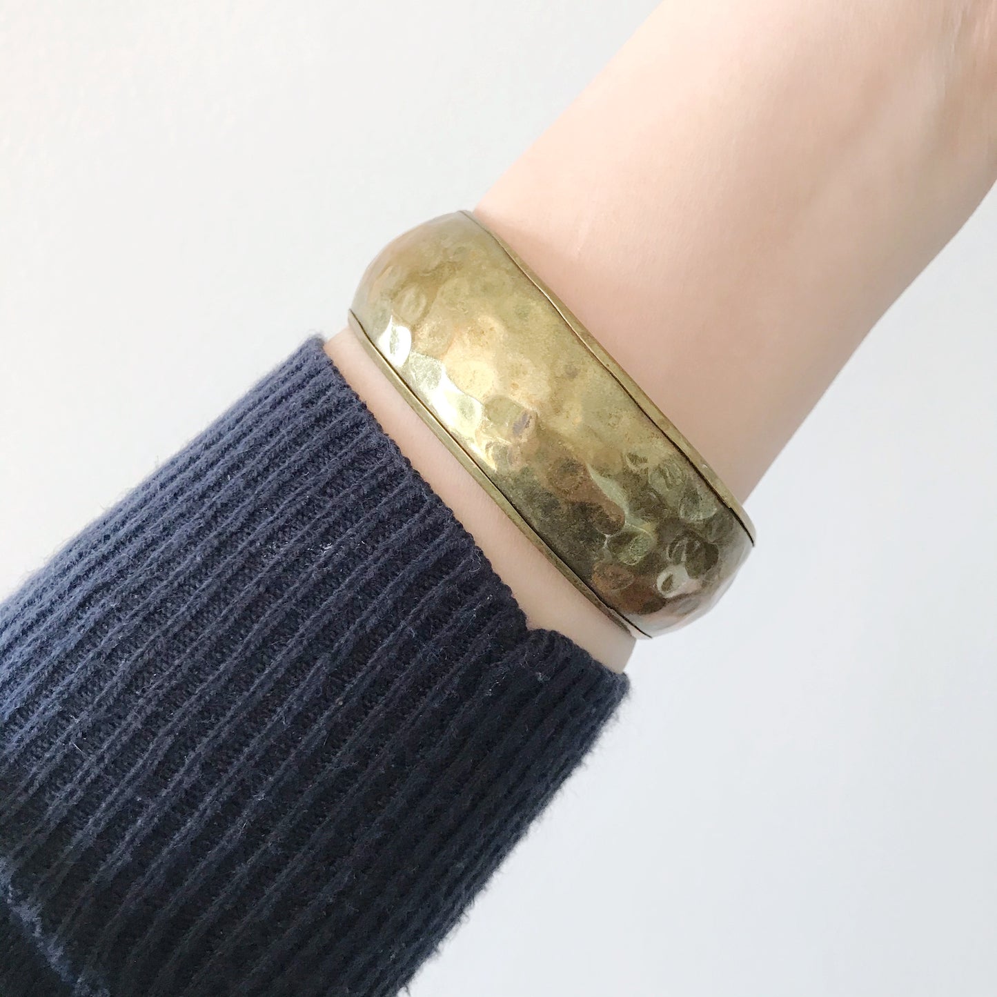 Vintage Hammered Brass Bangle