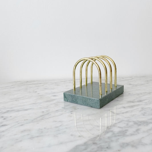 Vintage Marble and Brass Arch Letter Sorter