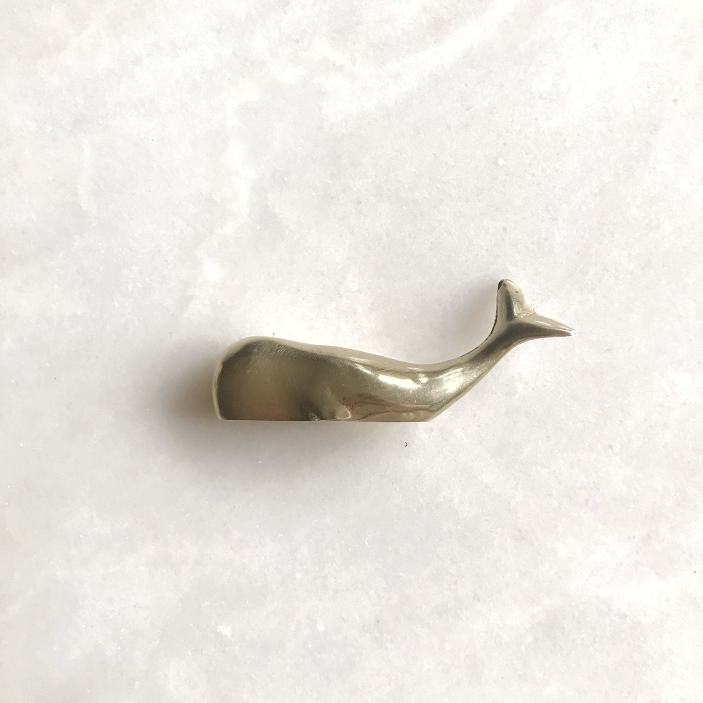 Petite Vintage Solid Brass Whale