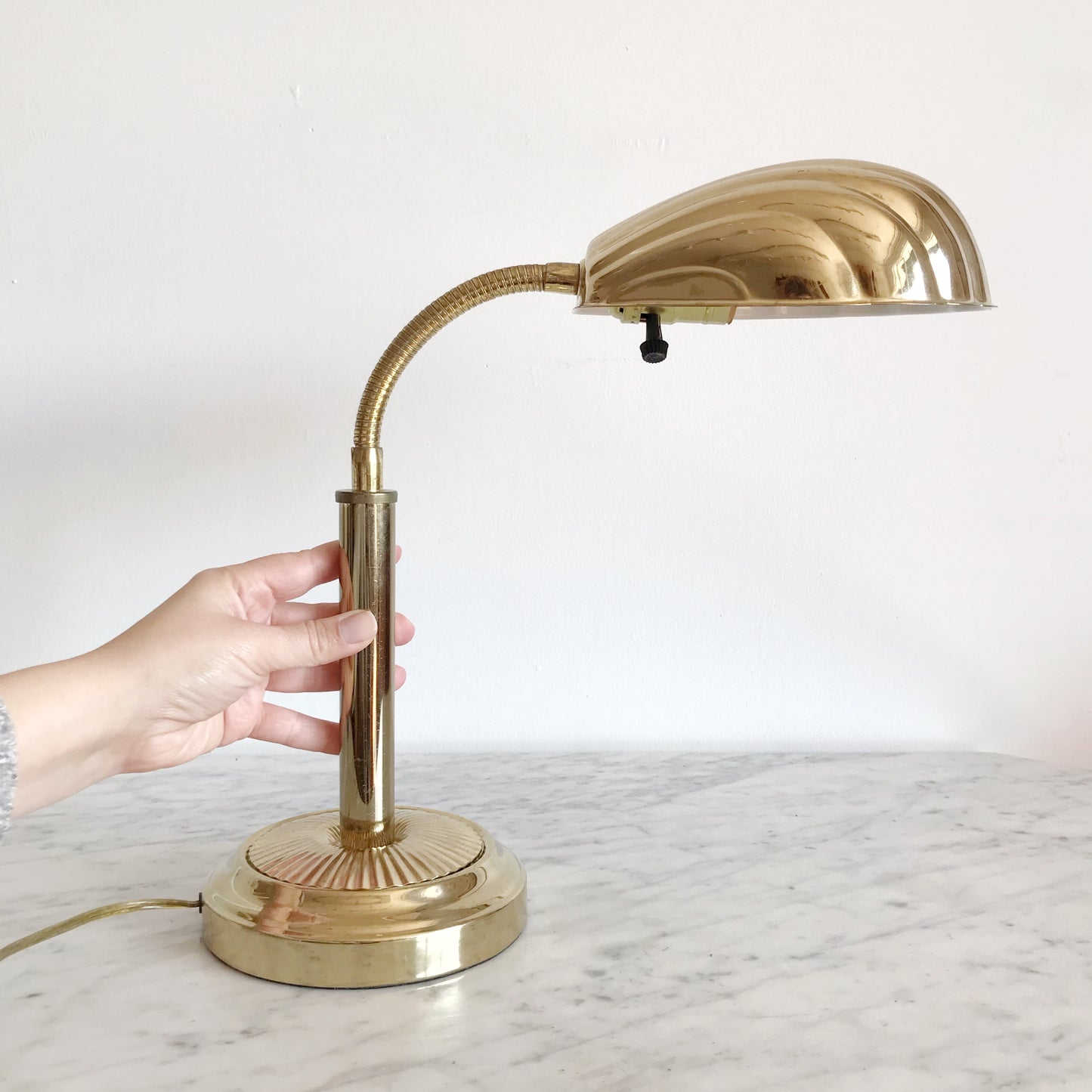 Vintage Brass Seashell Desk Lamp