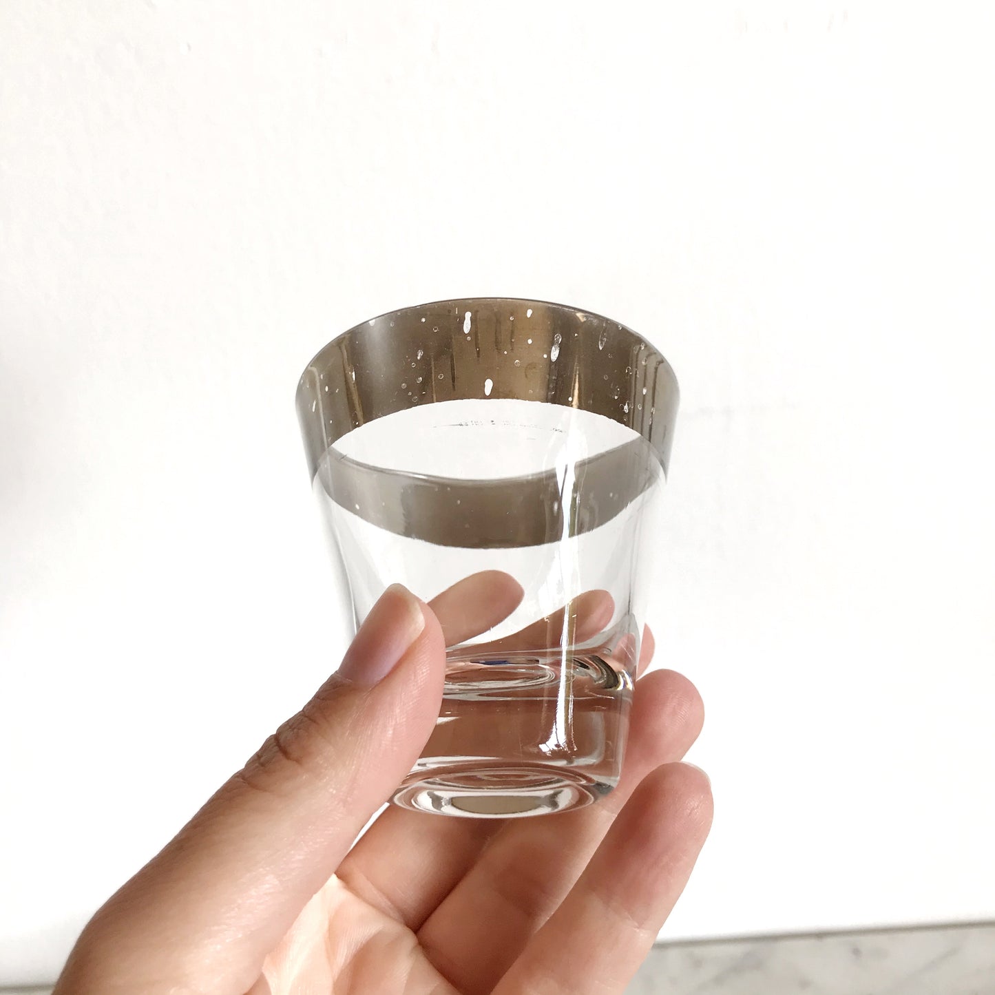 Set of 7 Vintage Silver Ombré Shot Glasses