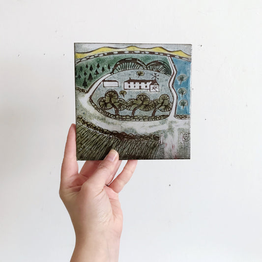 Vintage Handpainted Tile, England