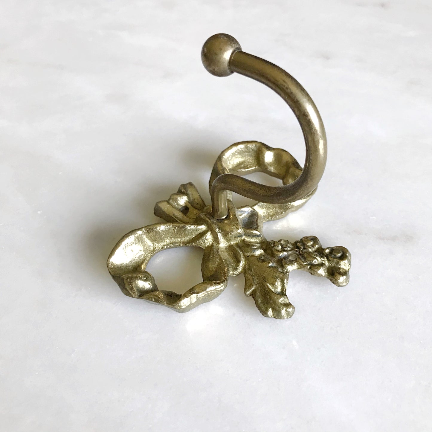 Vintage Brass Bow Wall Hook