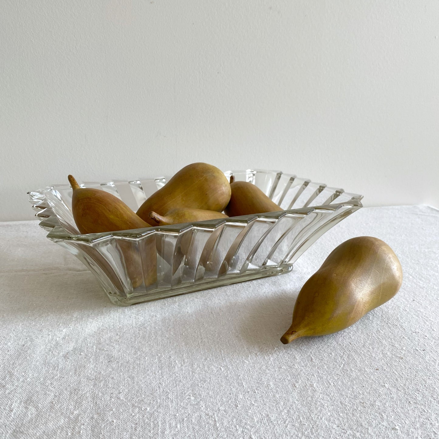 Vintage “Pleated” Glass Serving Bowl