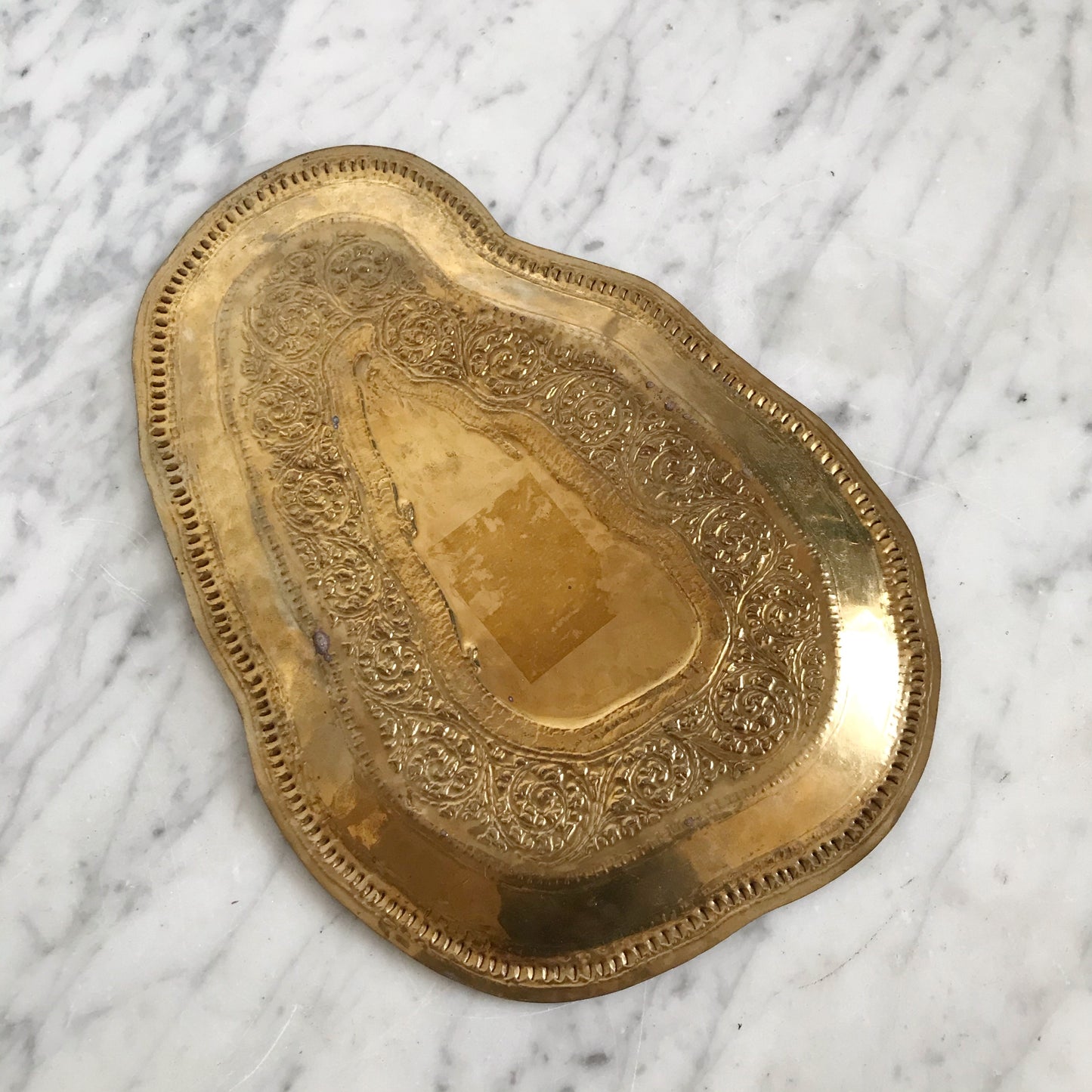Vintage Asymmetrical Brass Tray