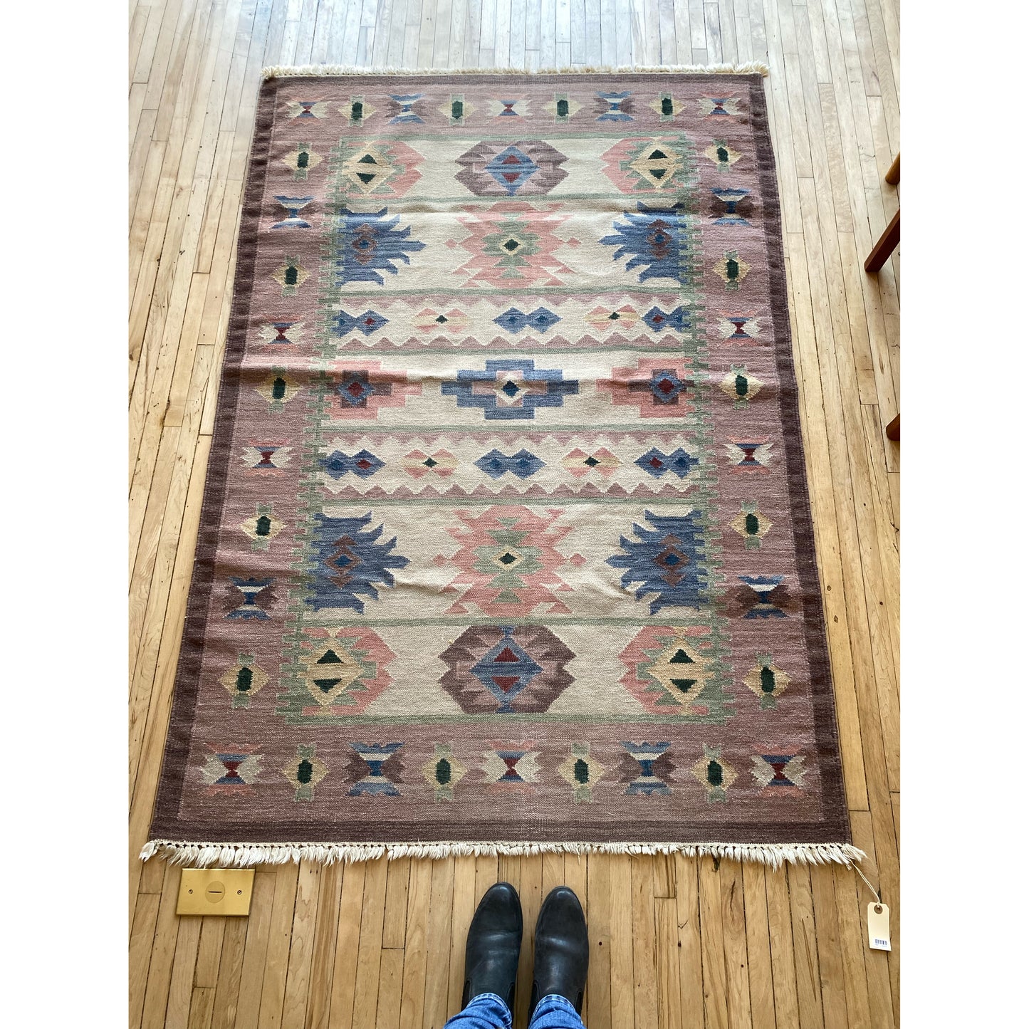 Vintage Flat Hand-Woven Kilim Rug (4 x 6)