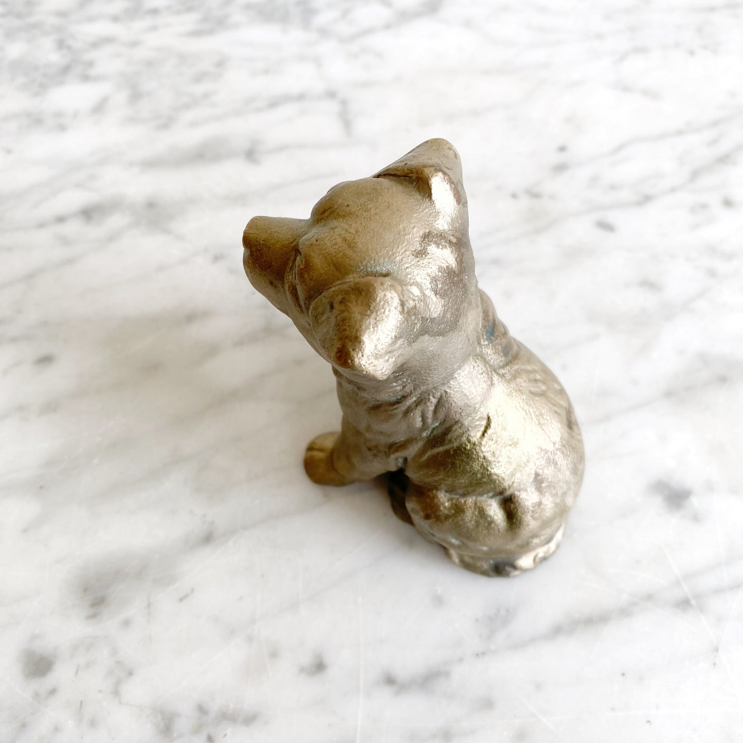 Vintage Bronze Puppy Dog, 4”