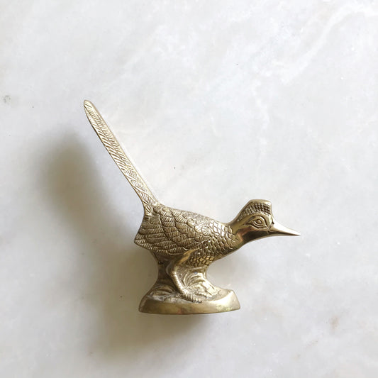 Vintage 6" Brass Standing Roadrunner