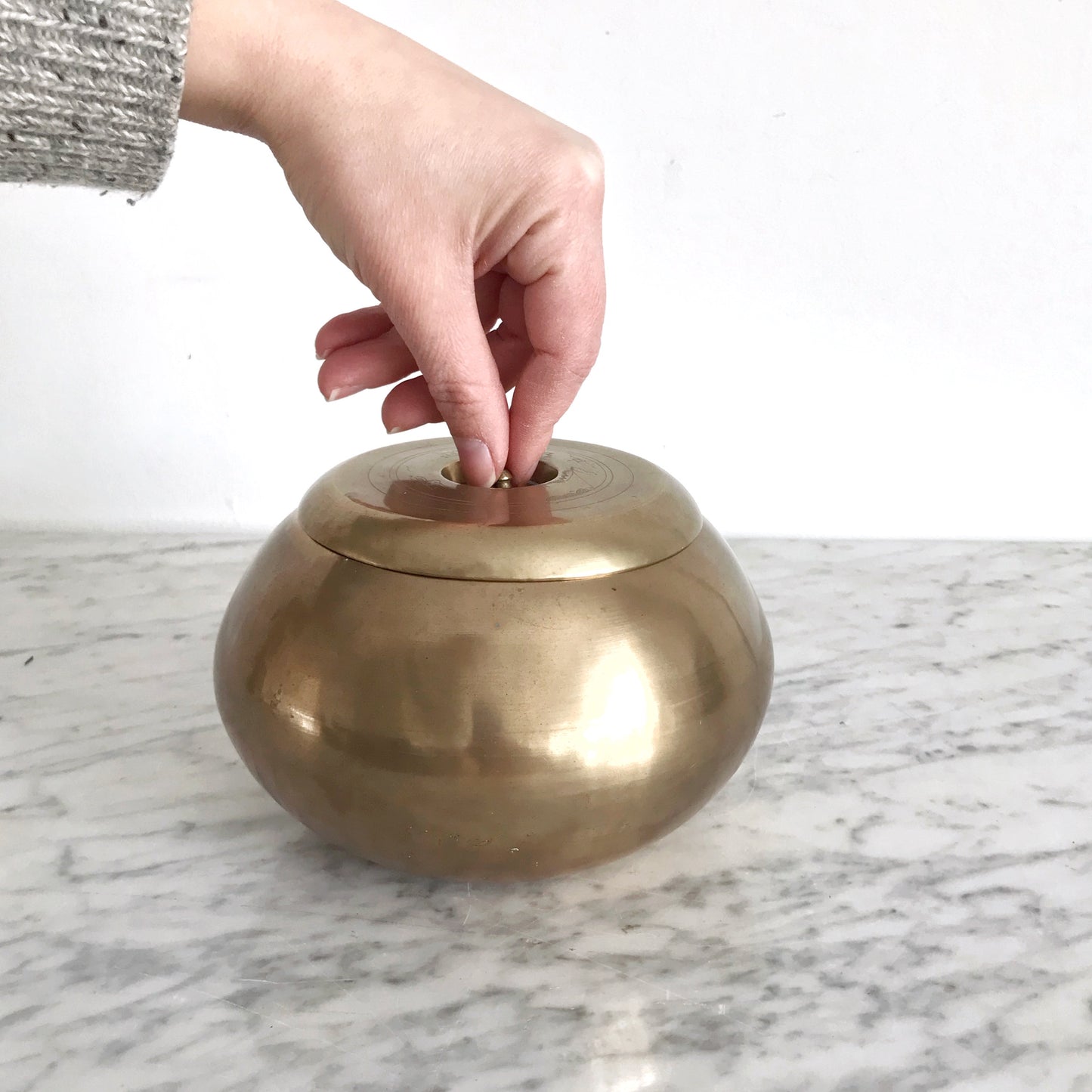 Heavy Vintage Brass Container