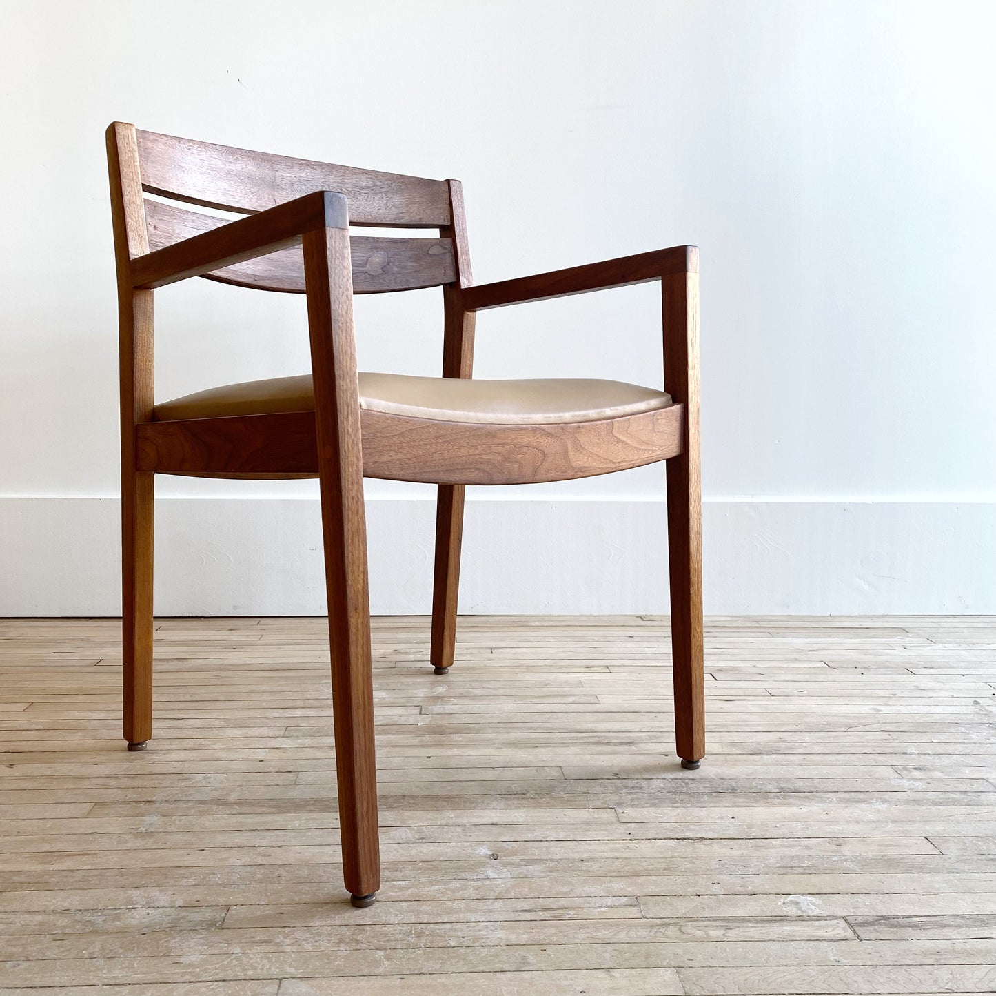 MCM Walnut Chair with Leather Seat