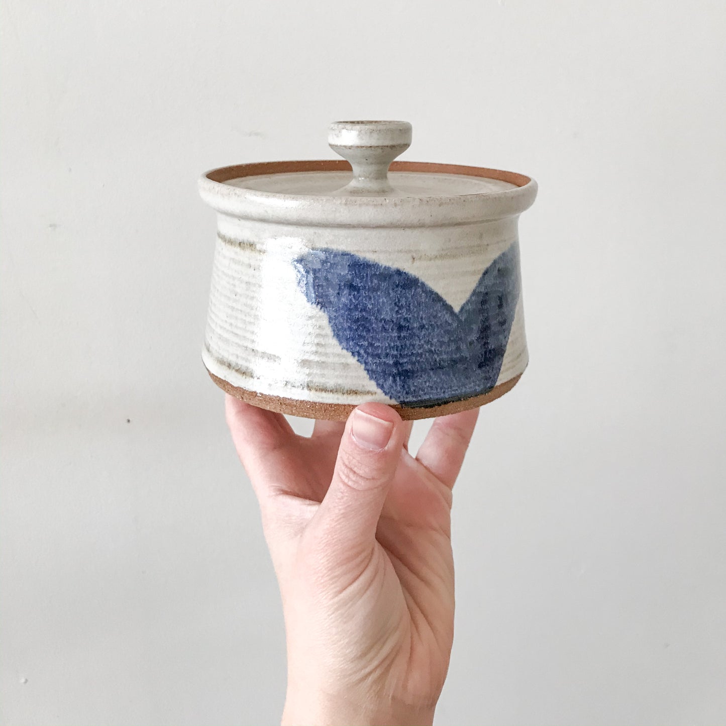Ceramic Lidded Container w/ Spoon Slot