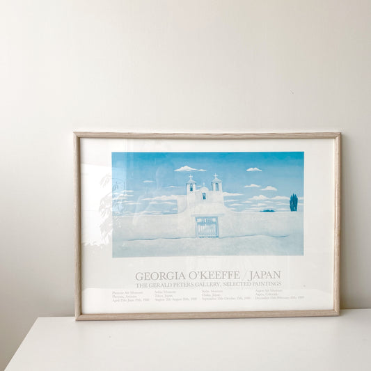 Vintage Framed Art Poster, Georgia O’Keeffe / Japan 1988 (37” x 26”)