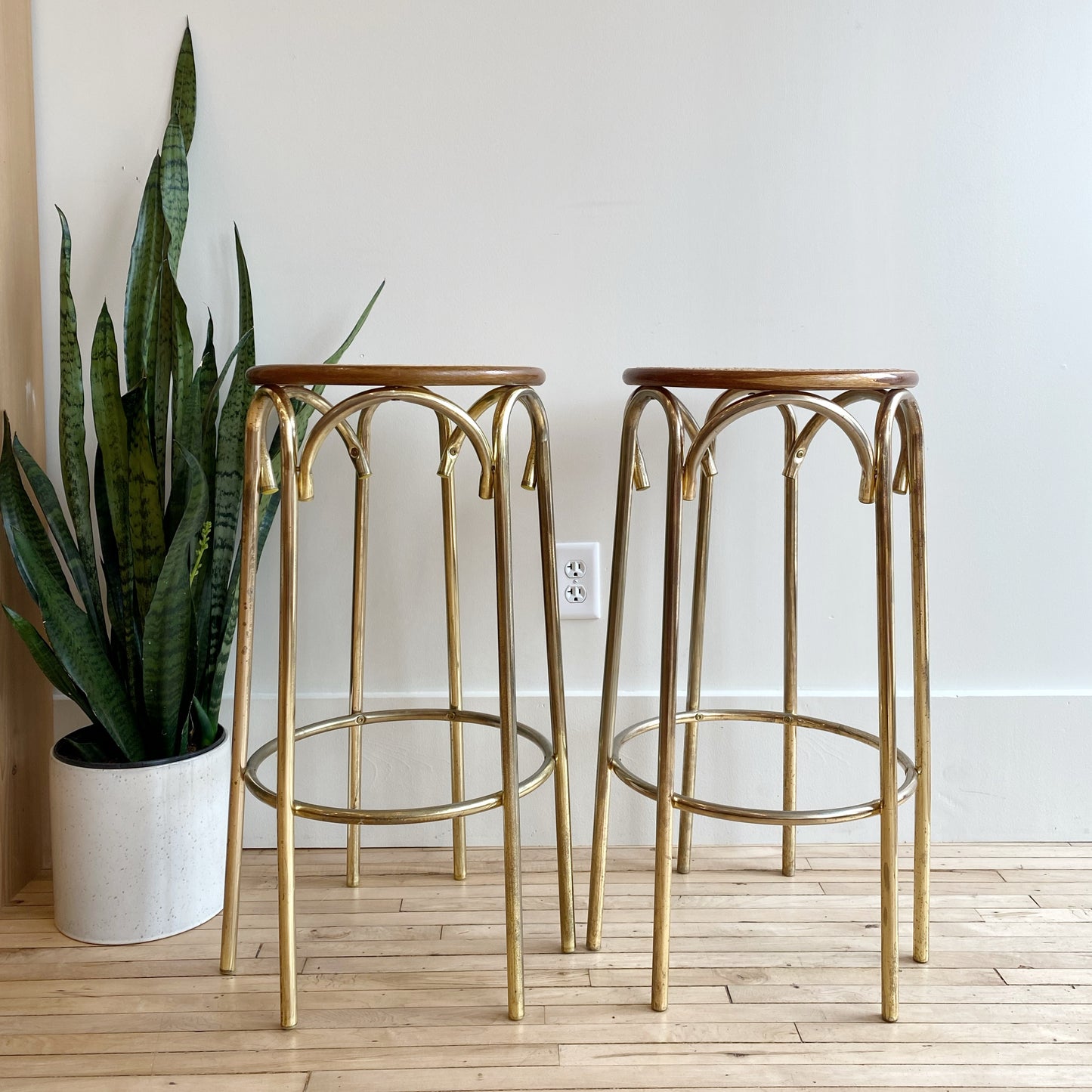 Pair of Vintage Thonet-style Counter Stools