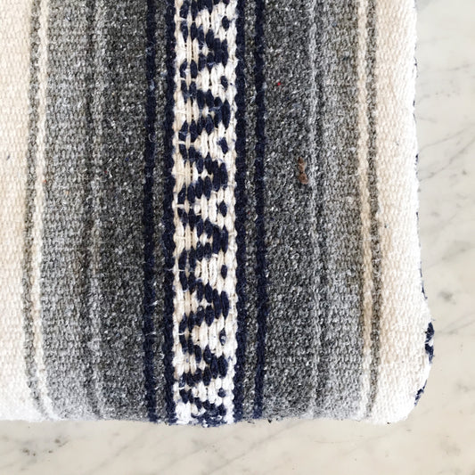 Woven Blanket, Gray + Navy
