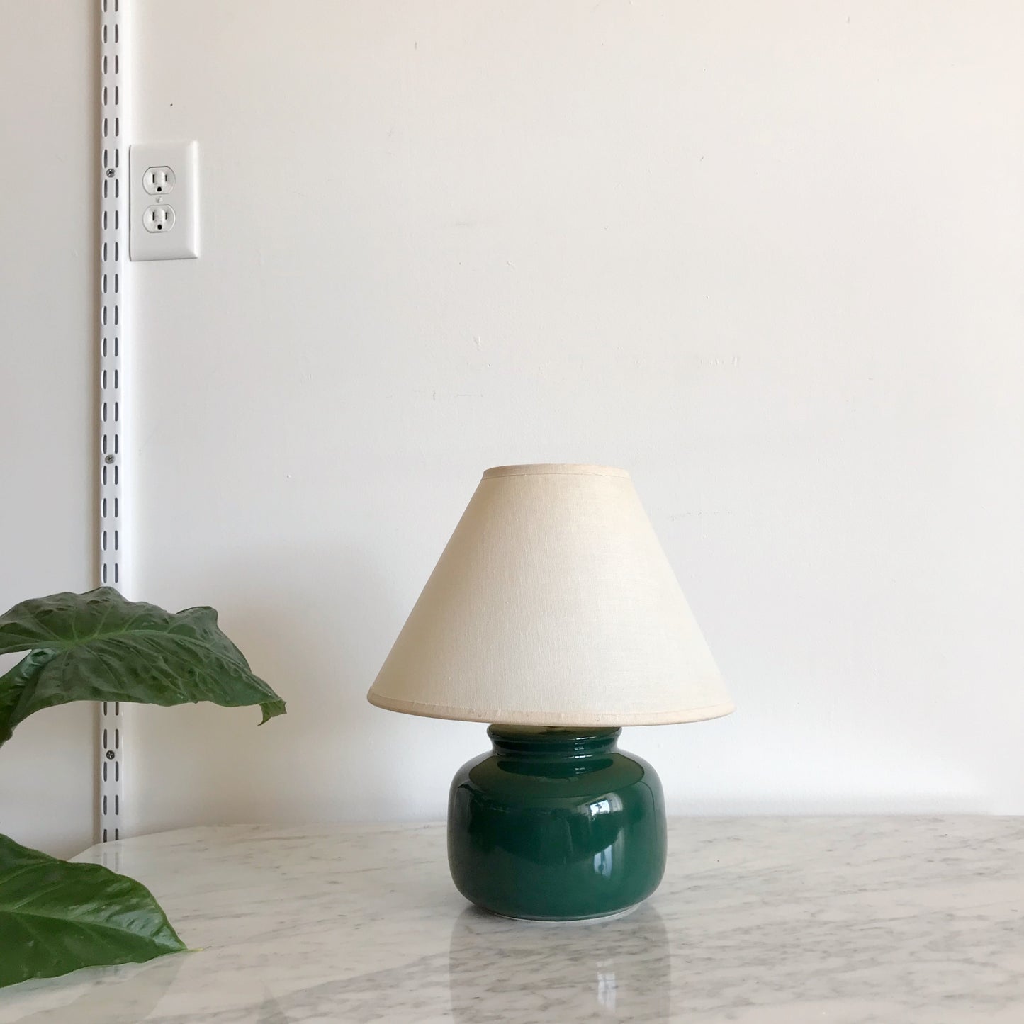 Small Vintage Ceramic Lamp with Shade