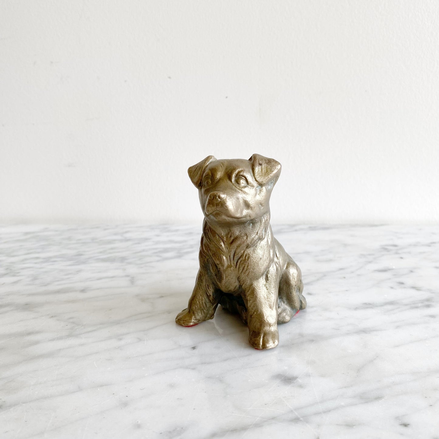 Vintage Bronze Puppy Dog, 4”