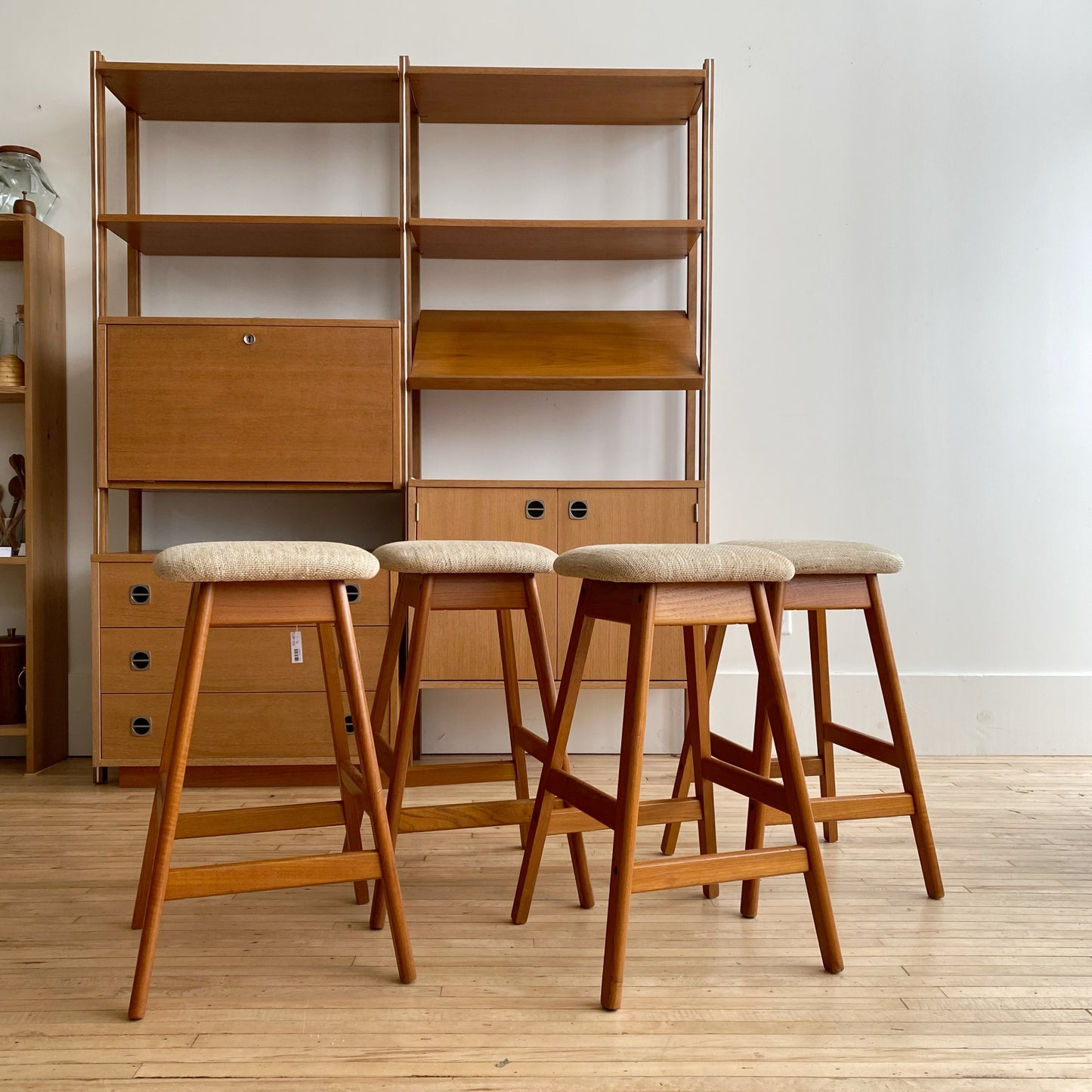 Pair of Vintage Teak Stools By Vamdrup Stolefabrik