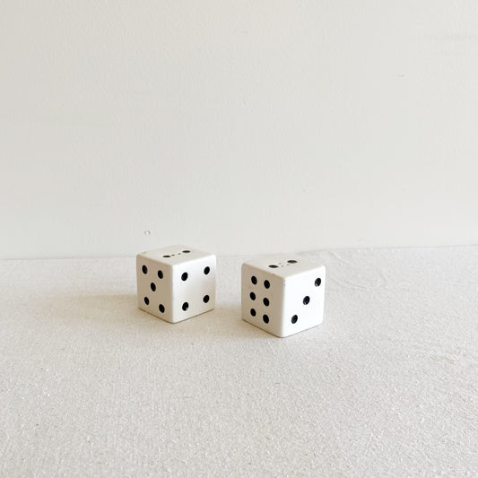 Vintage Ceramic Dice Salt and Pepper Shakers