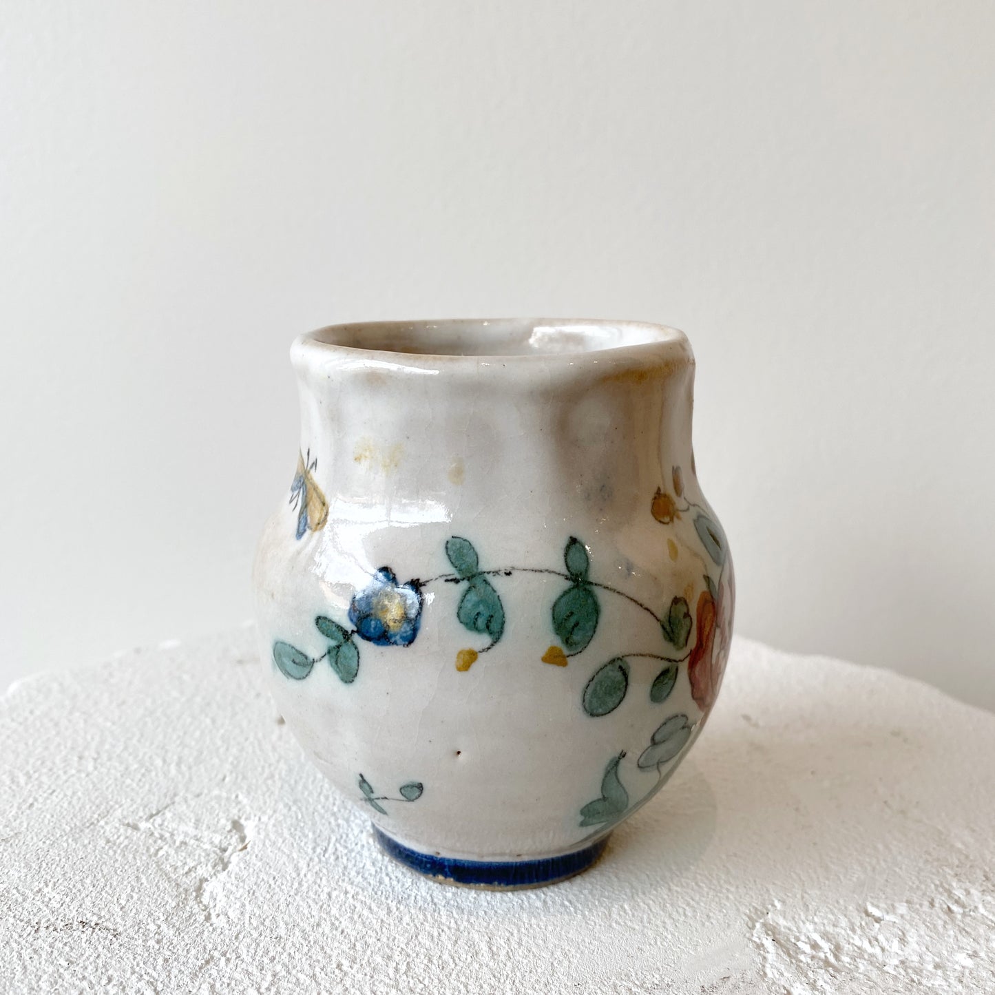 Vintage Hand-painted Floral Ceramic Cup