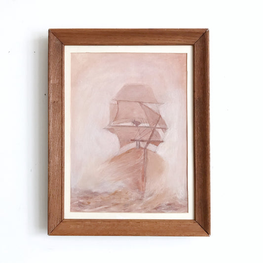 Original Framed Painting of a Ship