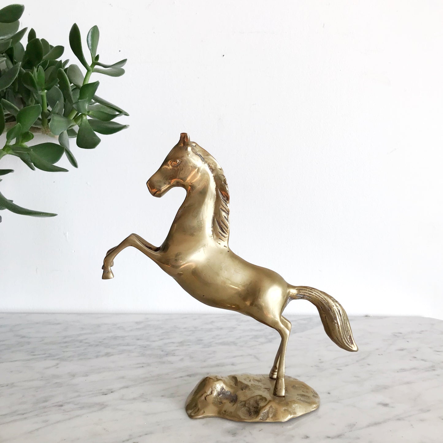 Large Vintage Brass Horse, 10”