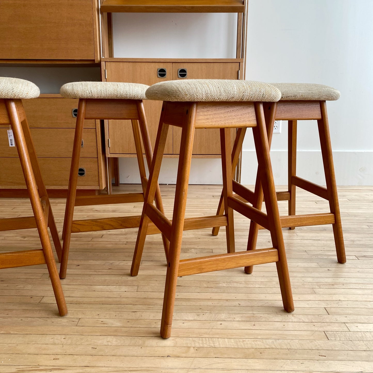 Pair of Vintage Teak Stools By Vamdrup Stolefabrik