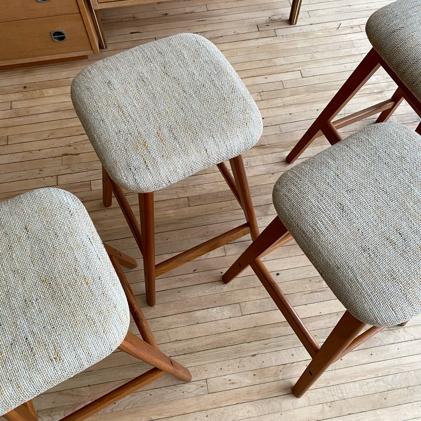 Pair of Vintage Teak Stools By Vamdrup Stolefabrik