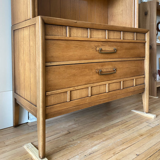 Vintage Mid-Century Two-Piece Hutch, Drexel