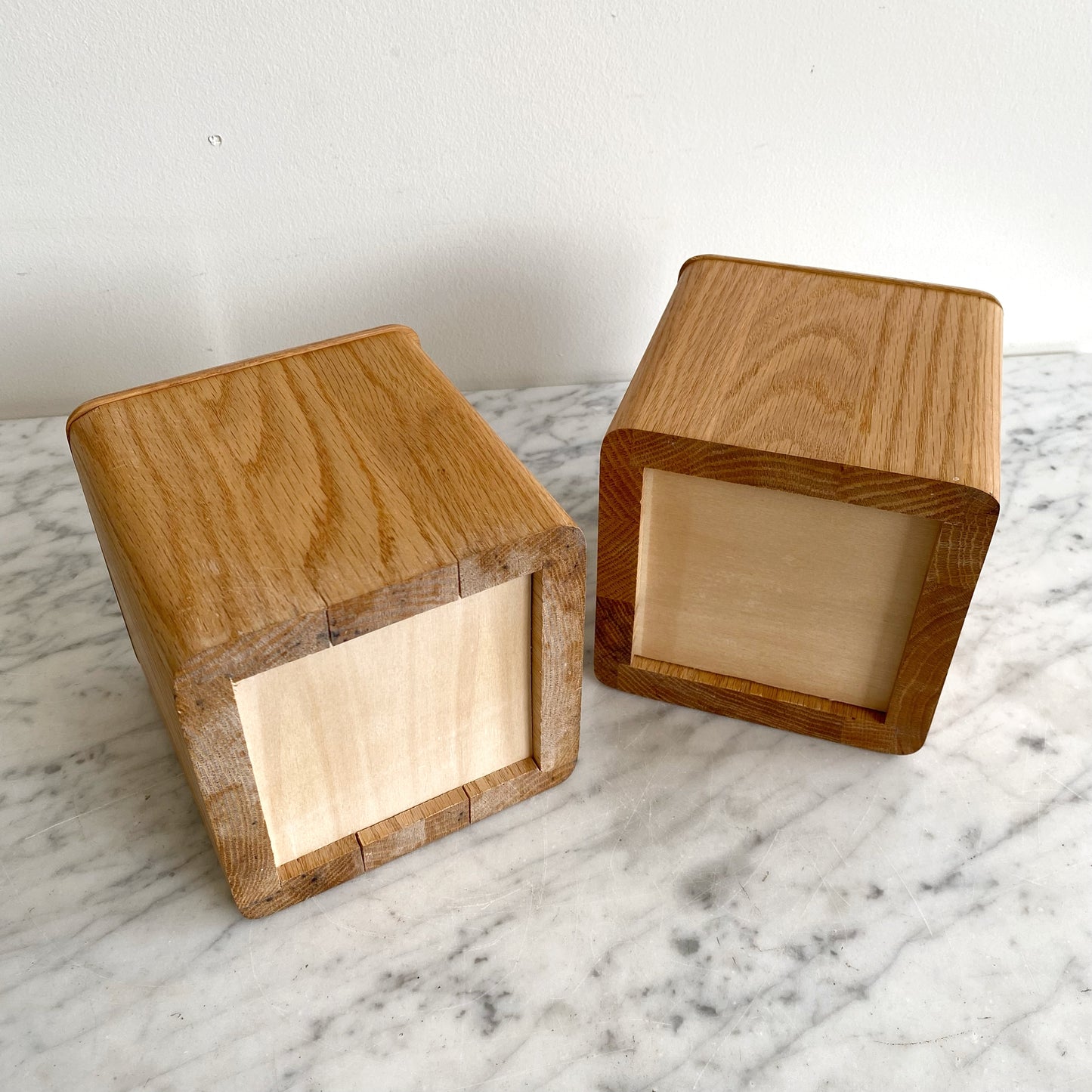 Pair of Vintage Postmodern Wood Storage Containers