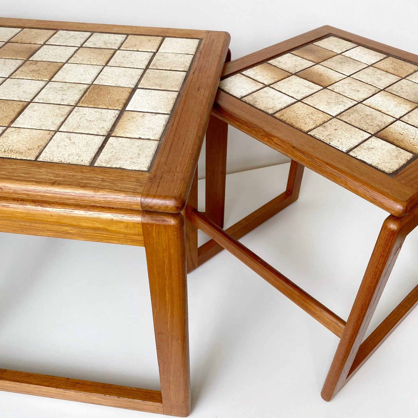 Vintage Teak + Tile Nesting Tables