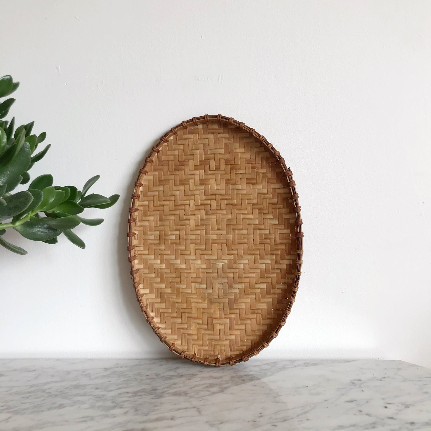 Vintage Oval Woven Tray