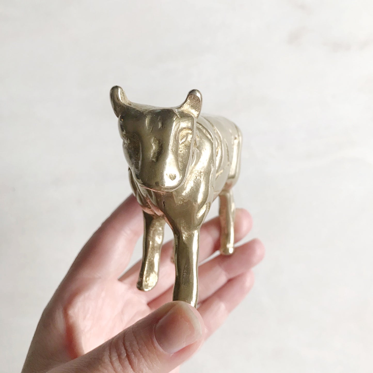 Vintage Brass Cow Figure