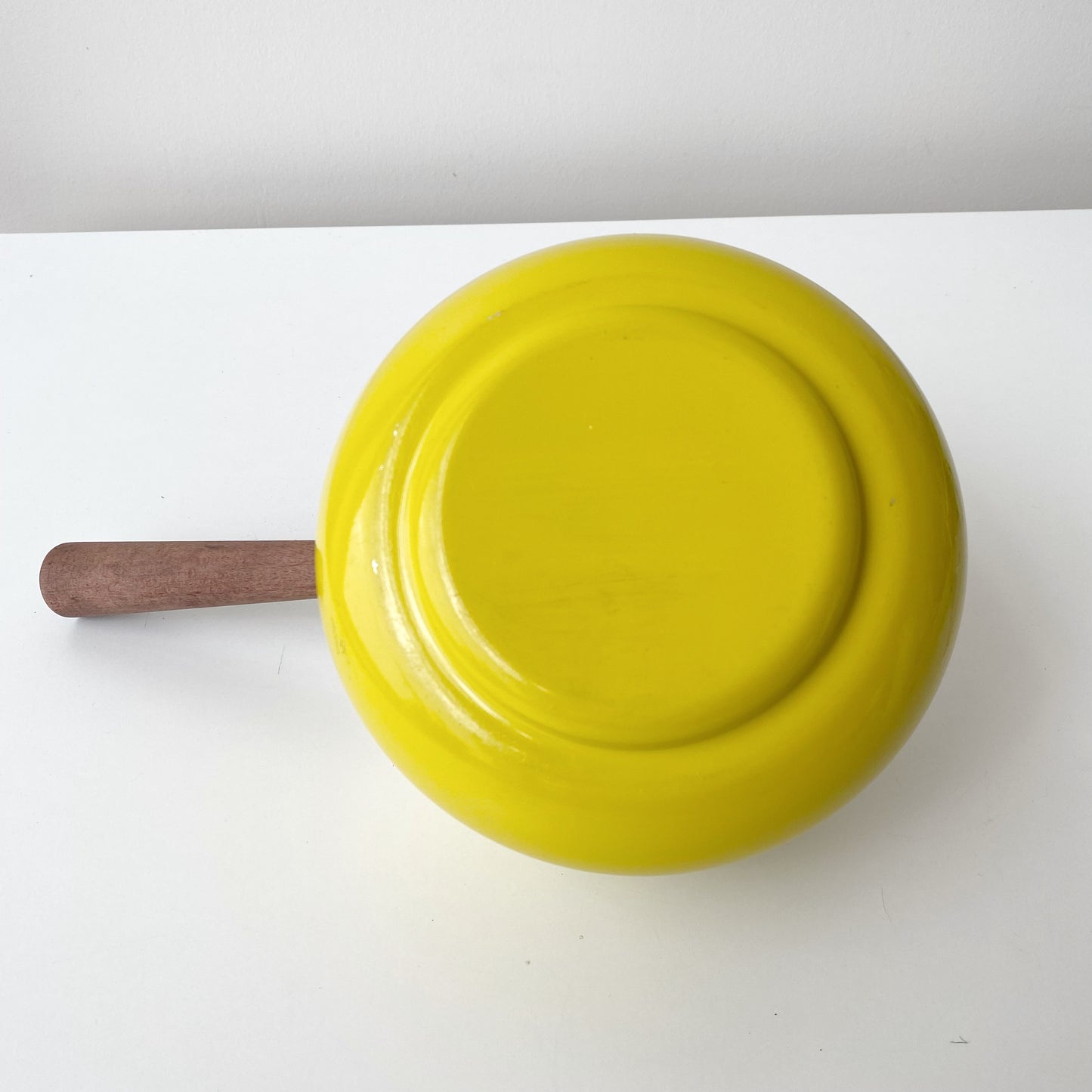 Vintage Yellow Enamel Fondue Saucepan