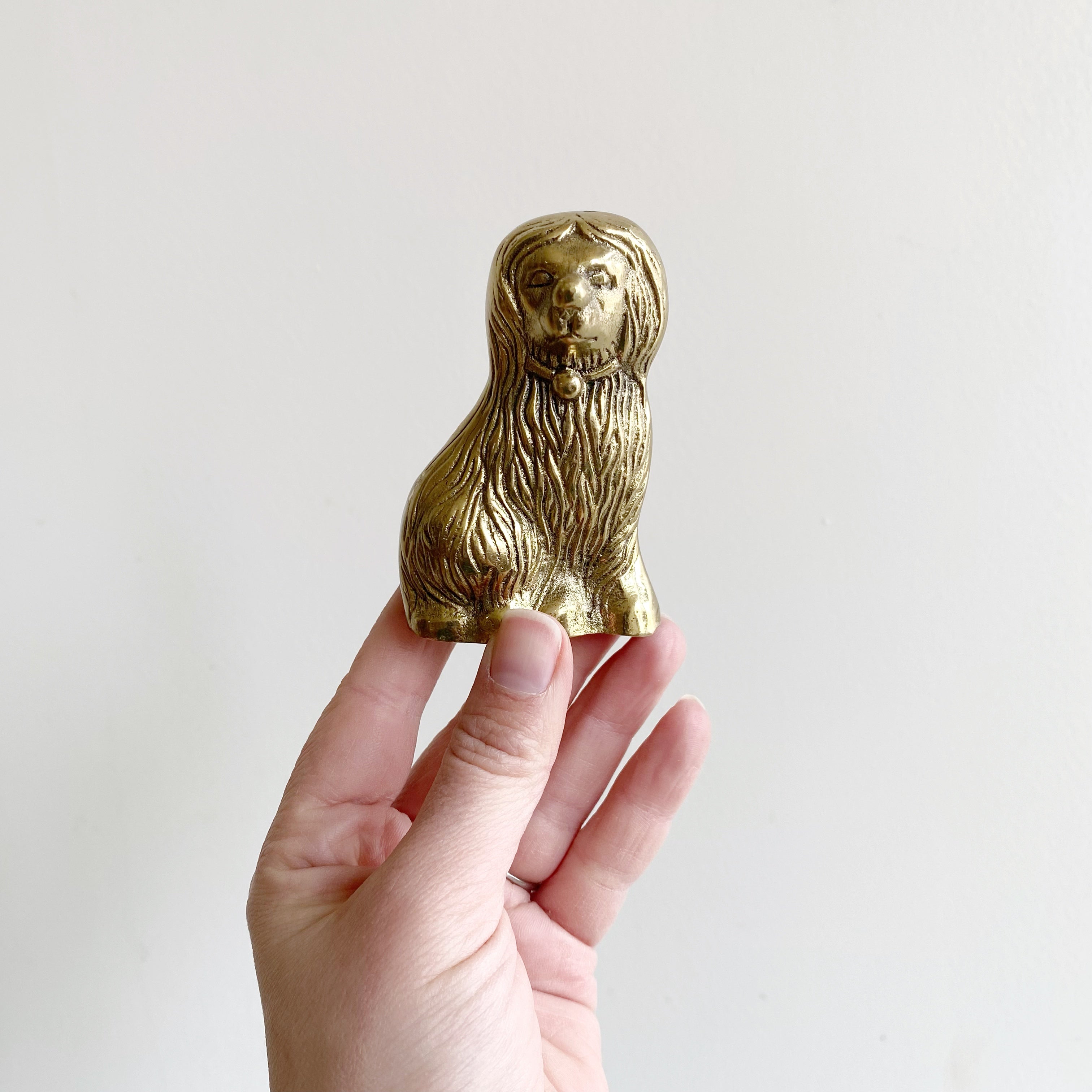 Pair of Vintage Brass Staffordshire Dog Figurines – HAUS THEORY