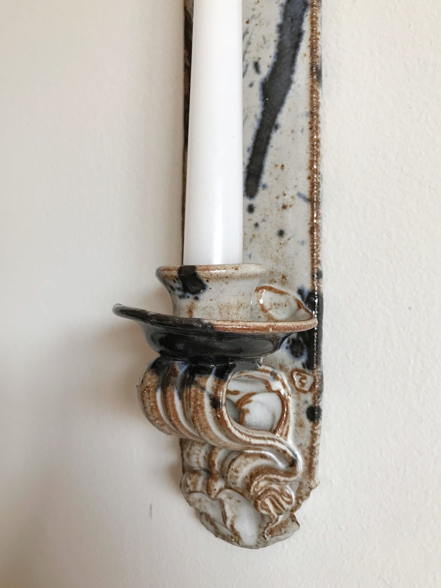 Handcrafted Stoneware Candle Sconce