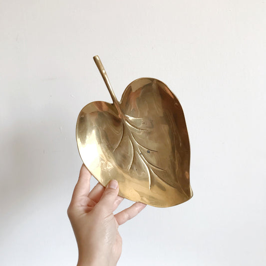 Vintage Brass Leaf Dish / Tray