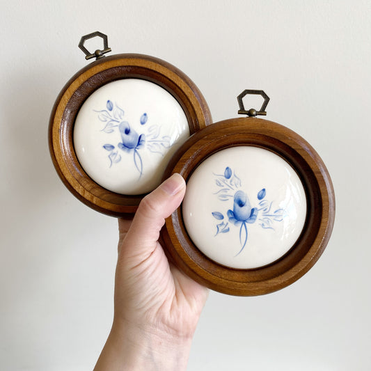 Vintage Handpainted Porcelain Wall Decor