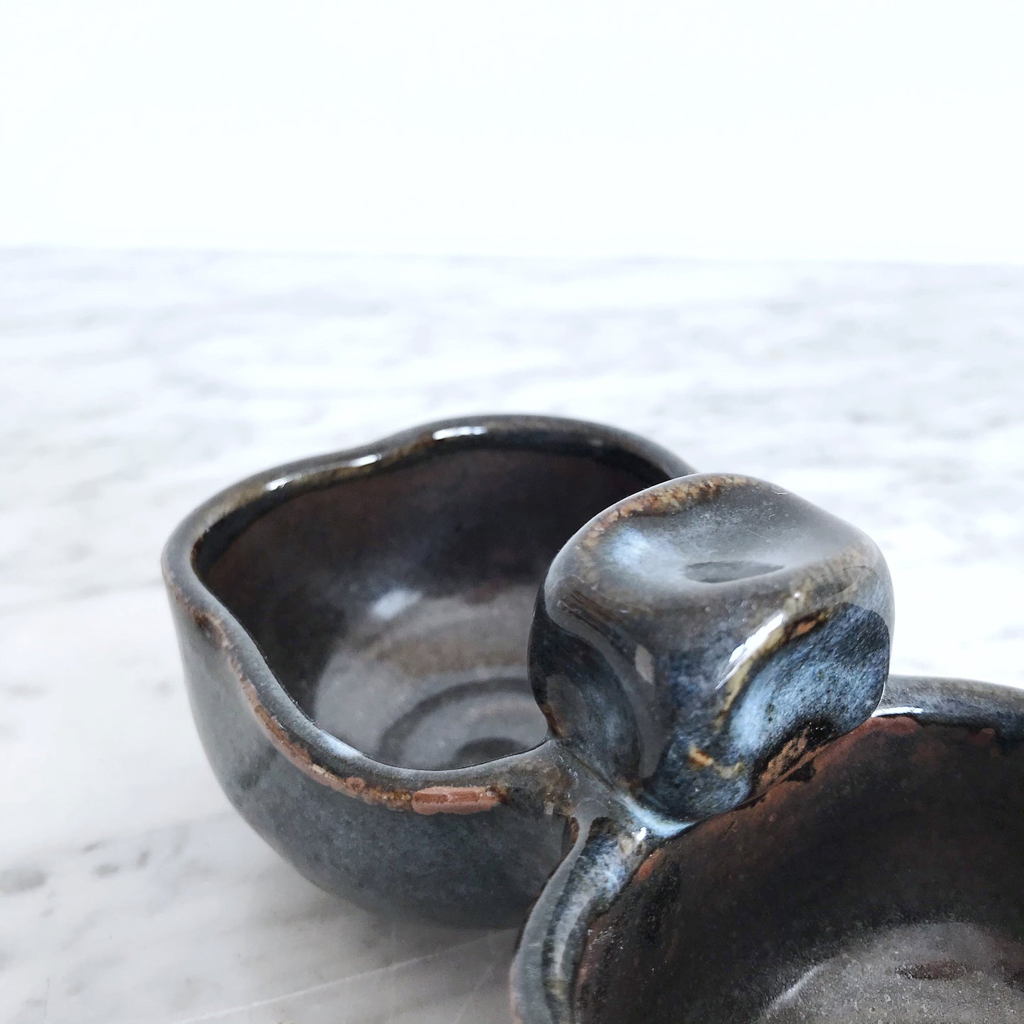 Handcrafted Stoneware Double Dish