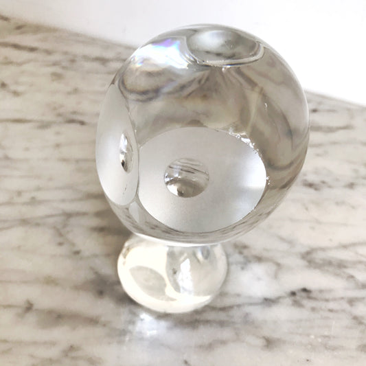 Vintage Handblown Glass Owl Sculpture, 5.5”