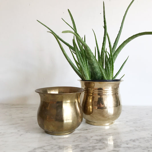 Small Vintage Brass Planter