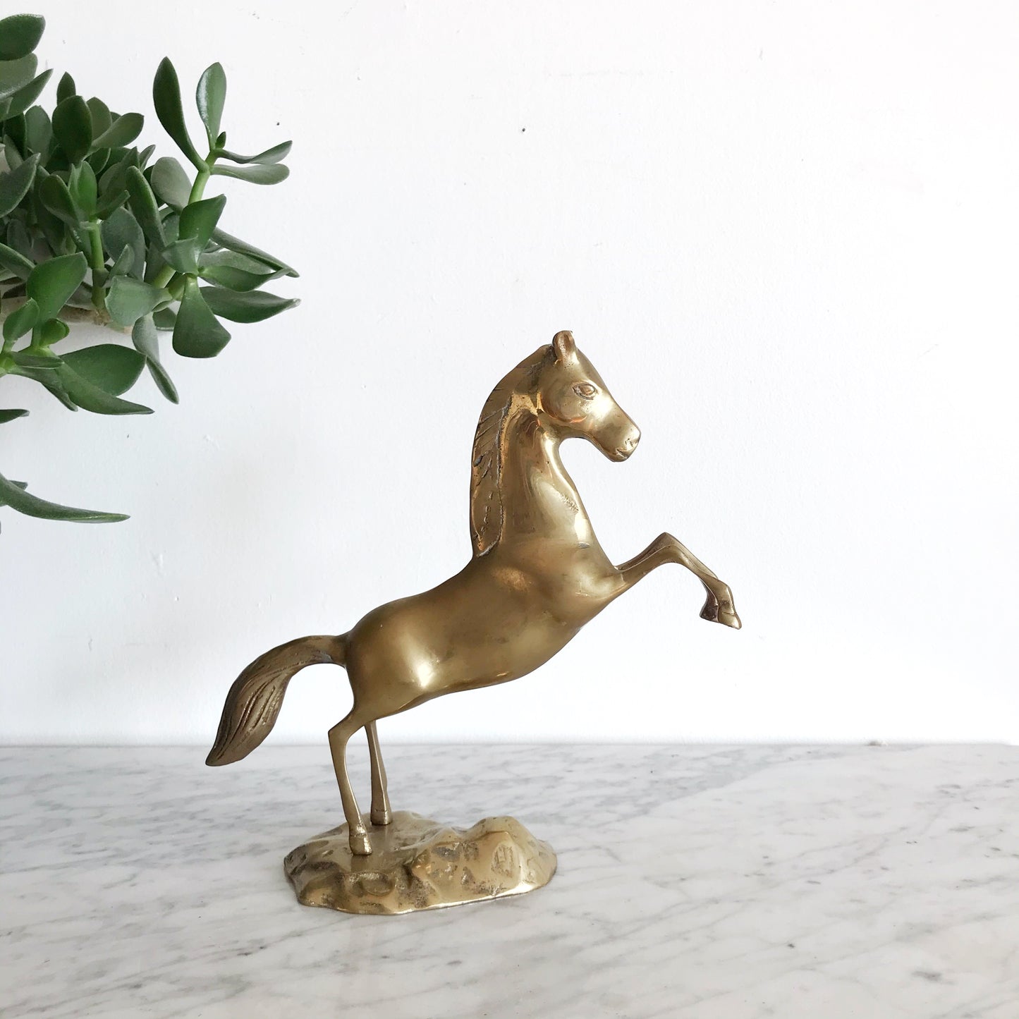 Large Vintage Brass Horse, 10”