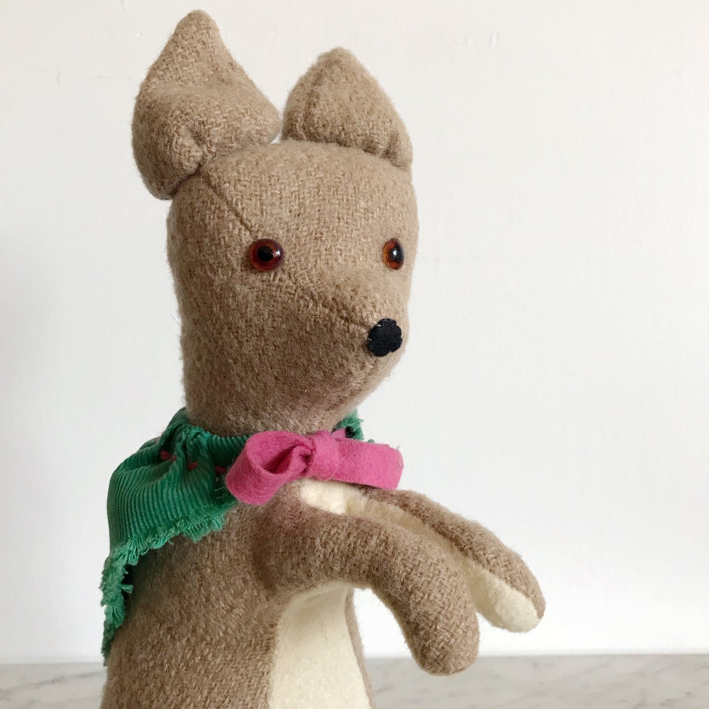 Handmade Wool Kangaroo Toy / Soft Sculpture