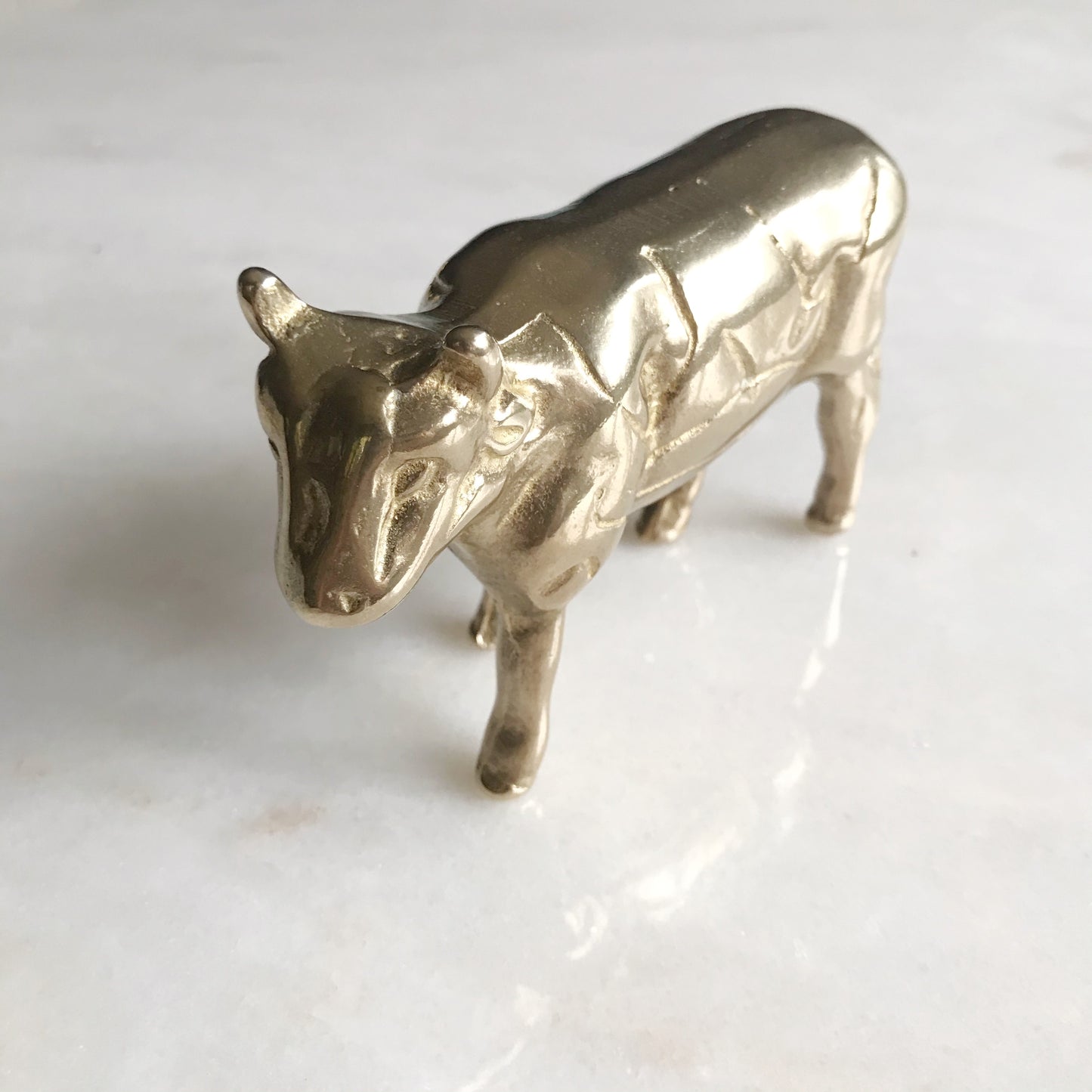 Vintage Brass Cow Figure